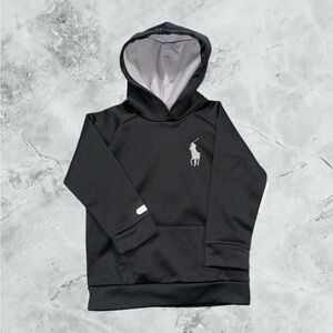 Polo Ralph Lauren Sweatshirt Youth Boys Size 5 Hoodie Black/ Grey Big Pony